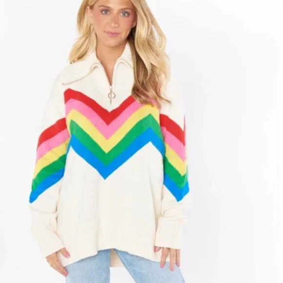 Show Me Your Mumu Weston Half Zip Pullover Womens Small Sweater Shirt - Picture 1 of 13